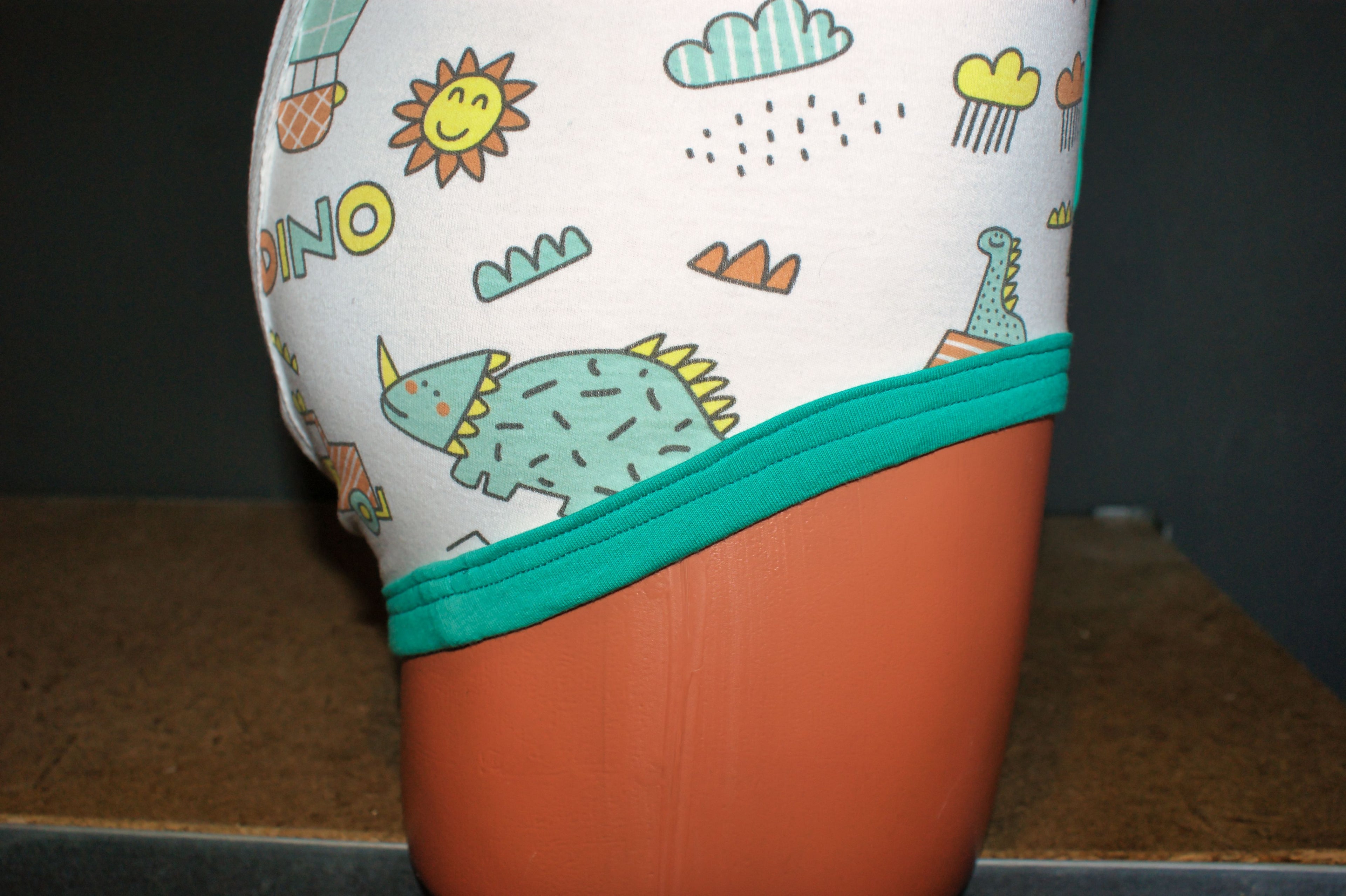 Handmade Cartoon Print Single Seat Briefs – Retro Cotton A-Front Underwear