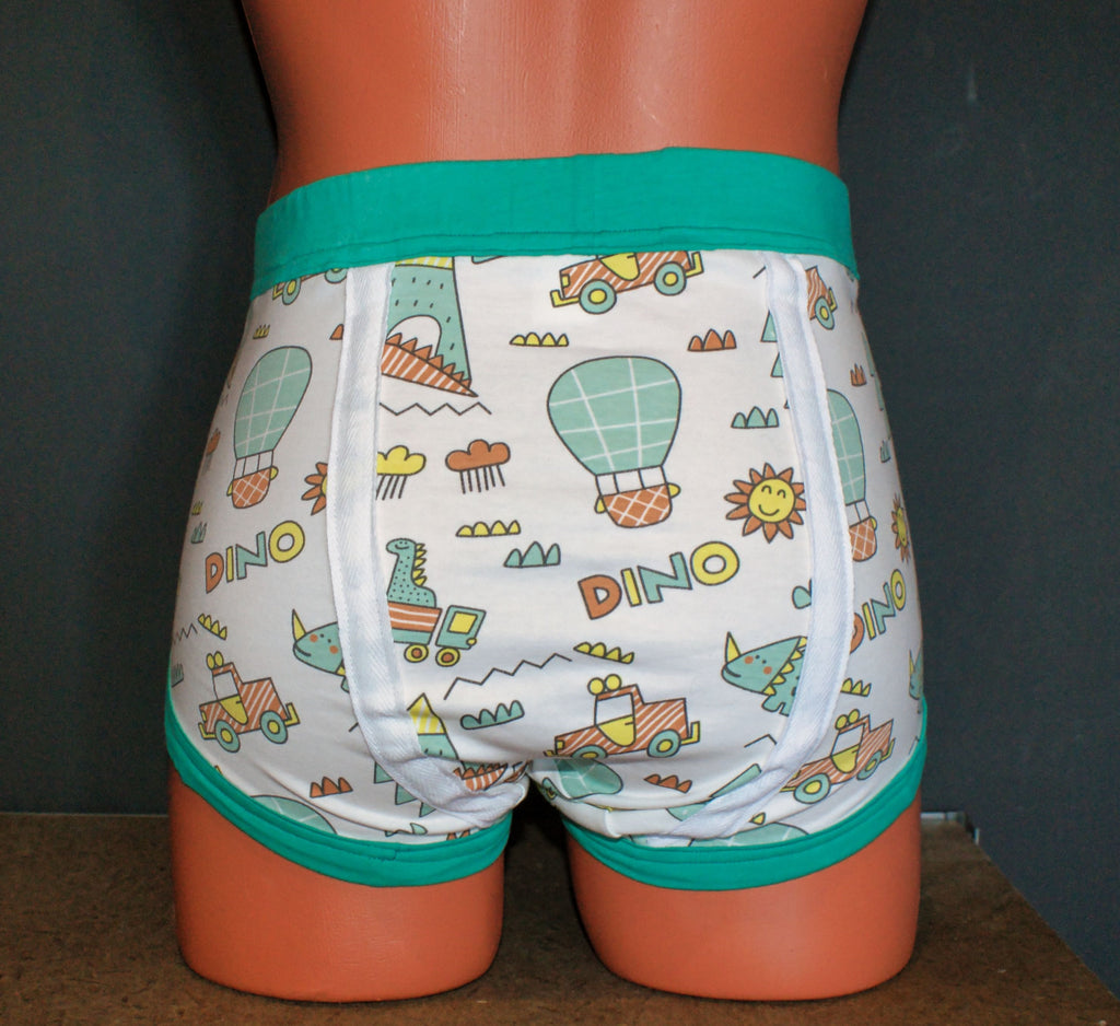 Handmade Cartoon Print Single Seat Briefs – Retro Cotton A-Front Underwear