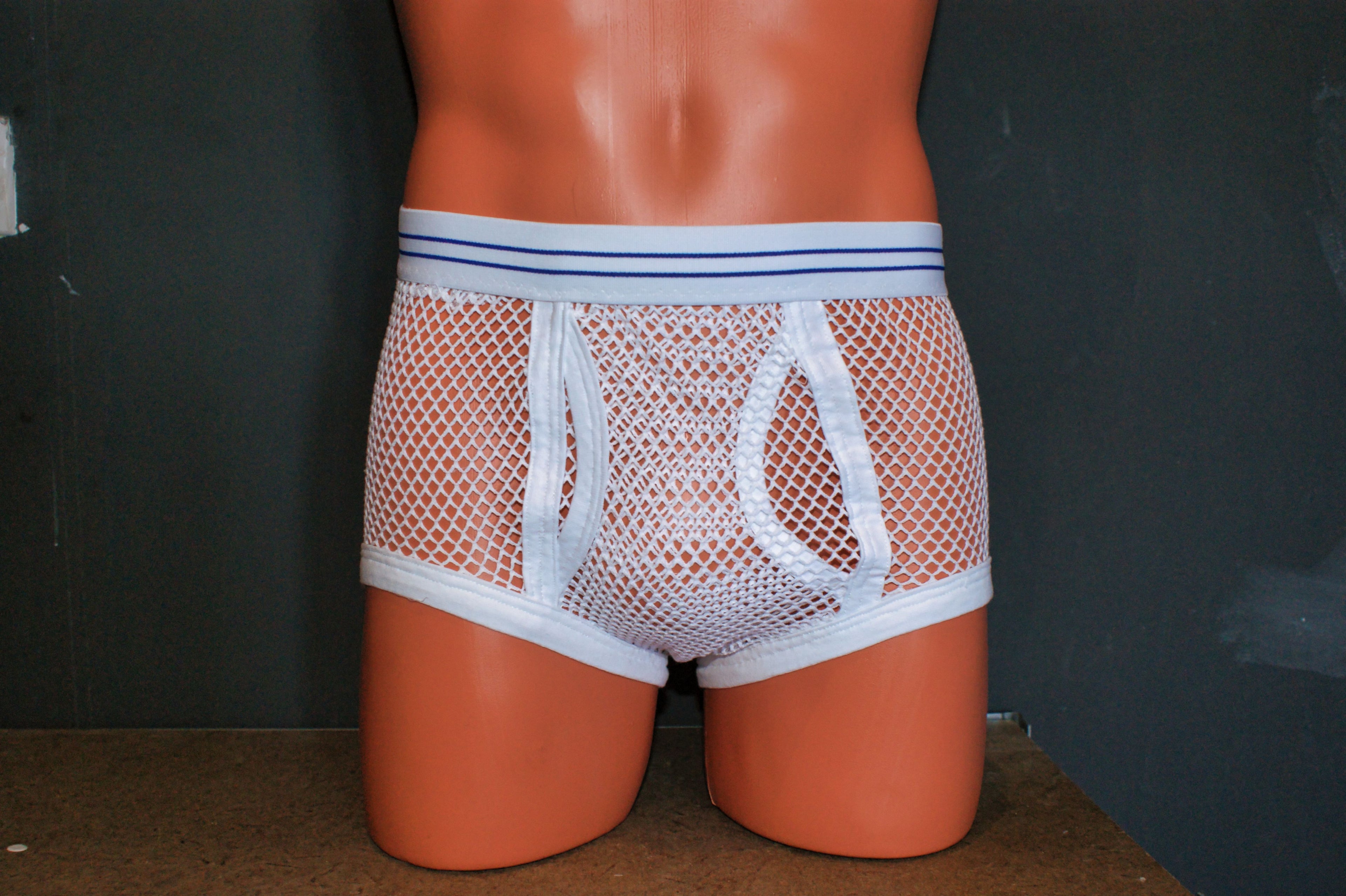 Handmade Double Seat String A-Front Mesh Briefs – Retro See-Through Men’s Underwear