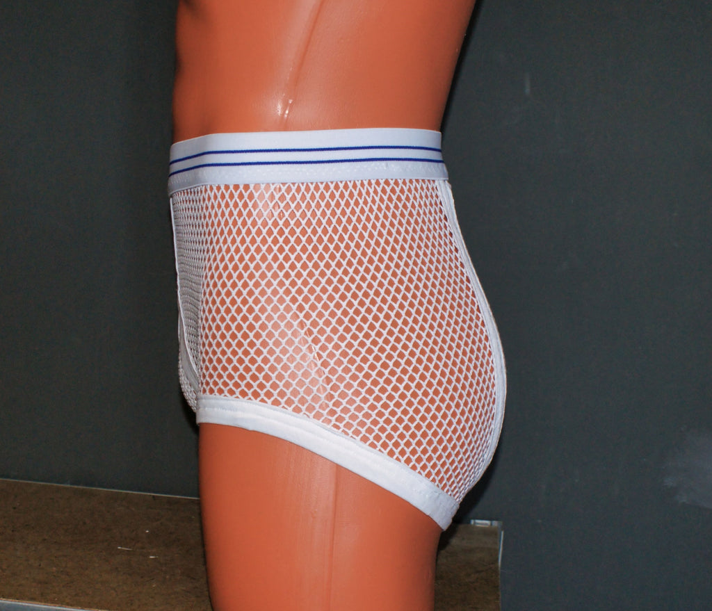 Handmade Double Seat String Y-Front Mesh Briefs – Retro See-Through Men’s Underwear