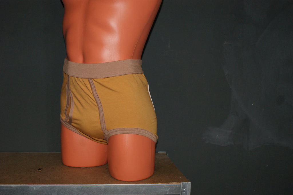 Classic  Retro Men’s Briefs – Reproduction Underwear in Mustard & Sand
