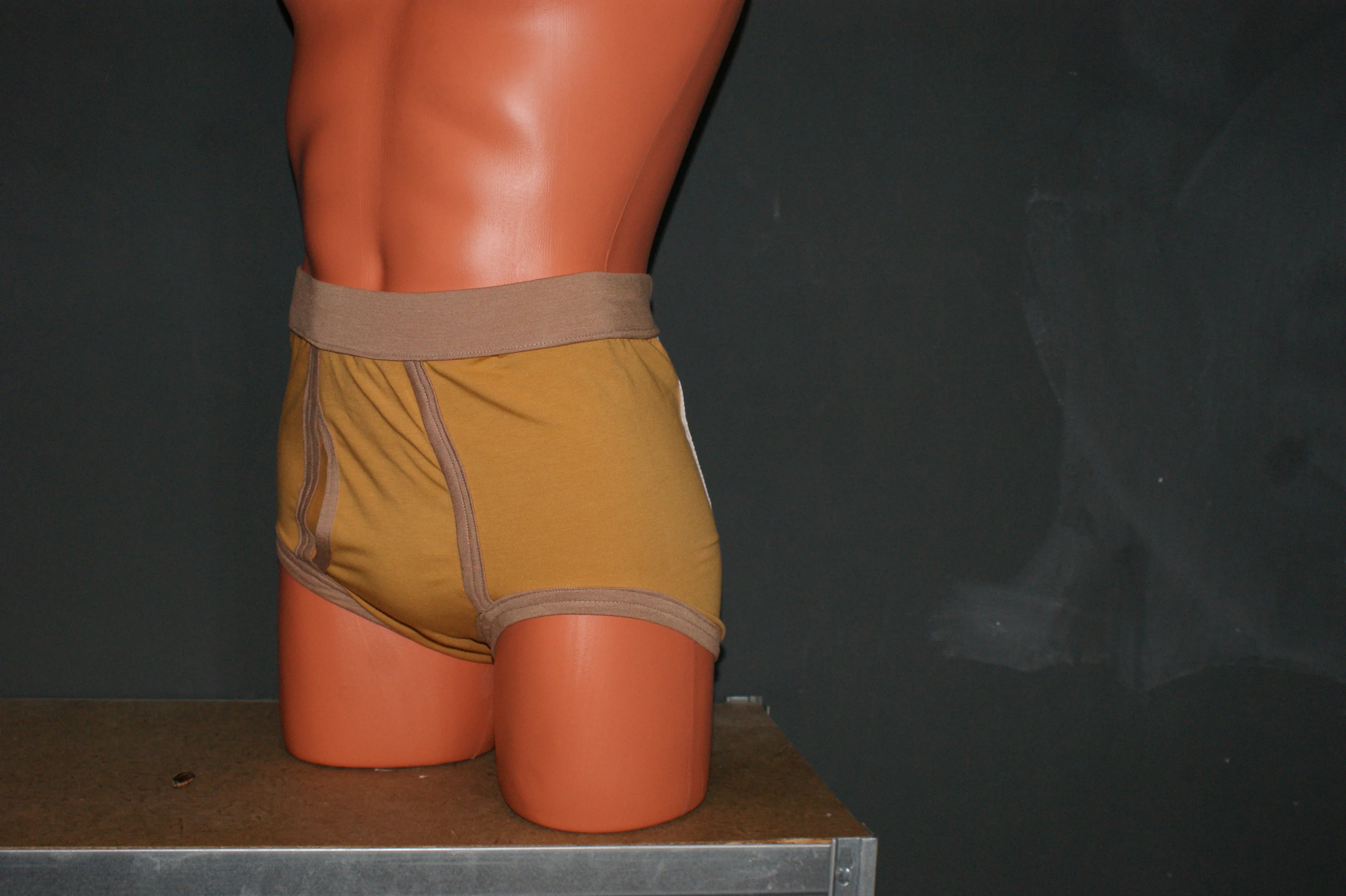 Classic  Retro Men’s Briefs – Reproduction Underwear in Mustard & Sand