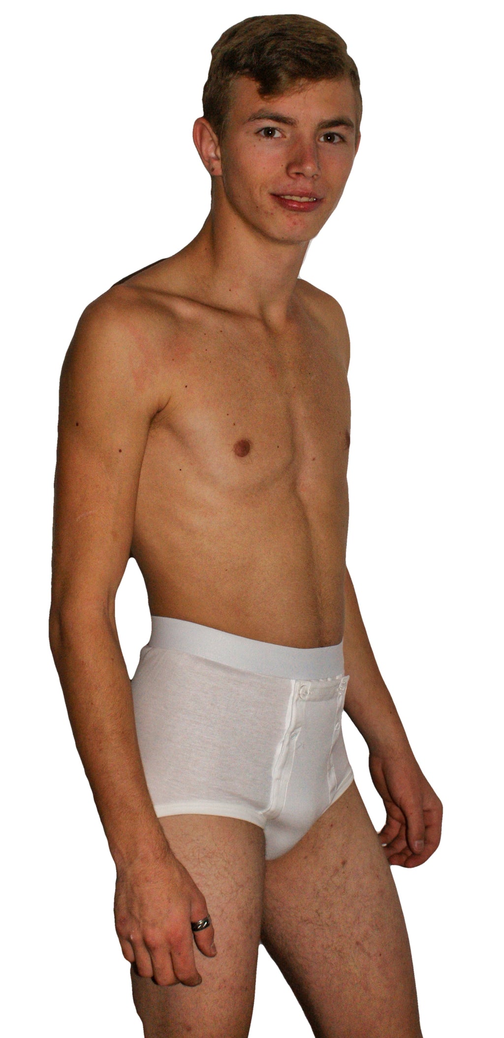 Briefs With double seat with front flap with high waist.