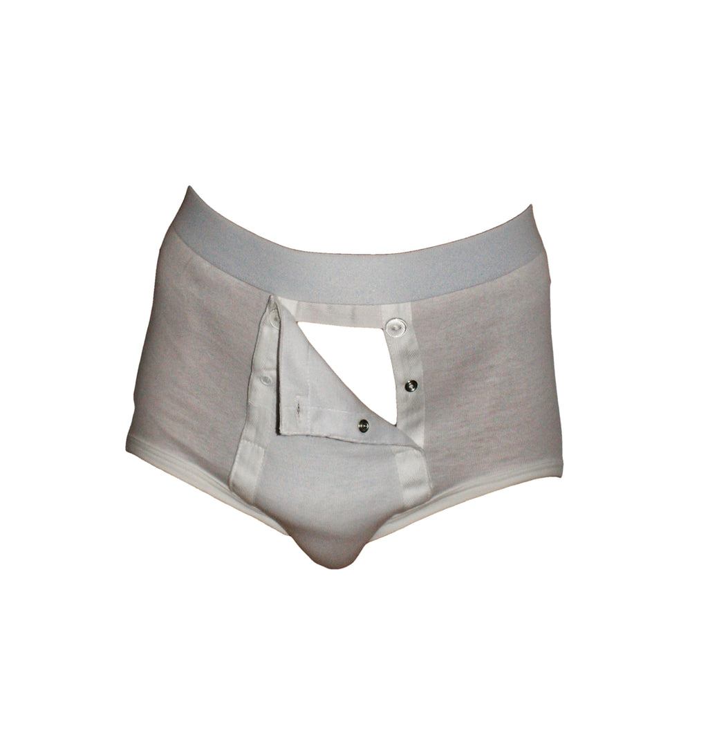 Briefs With double seat with front flap with high waist.