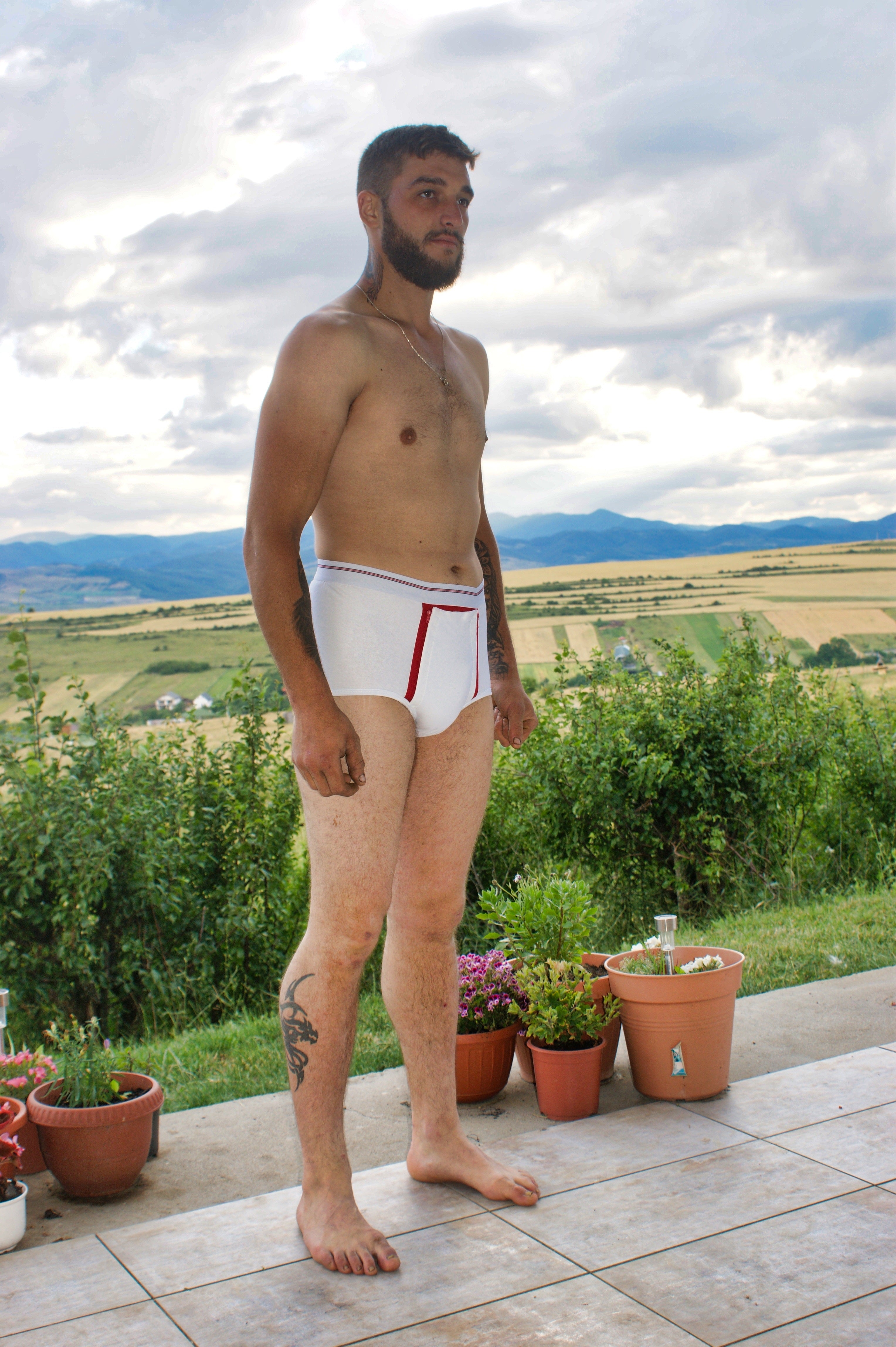 Briefs With double seat with zipped front flap with high waist and double seat