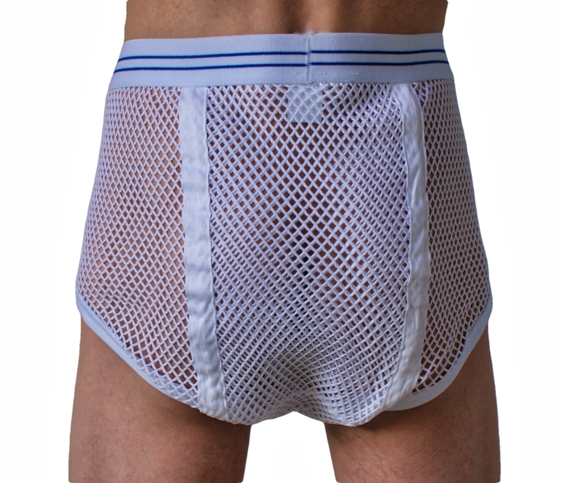 Handmade Double Seat String Y-Front Mesh Briefs – Retro See-Through Men’s Underwear