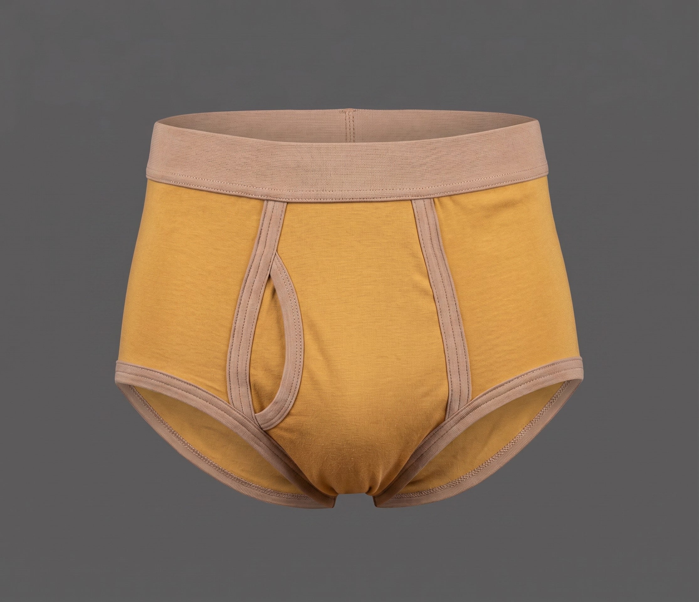 Classic  Retro Men’s Briefs – Reproduction Underwear in Mustard & Sand