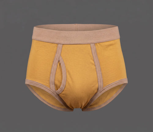 Classic  Retro Men’s Briefs – Reproduction Underwear in Mustard & Sand