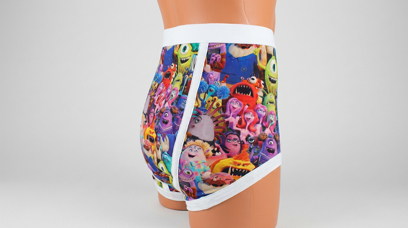 Cartoon Print Retro A-Front Briefs Monsters
