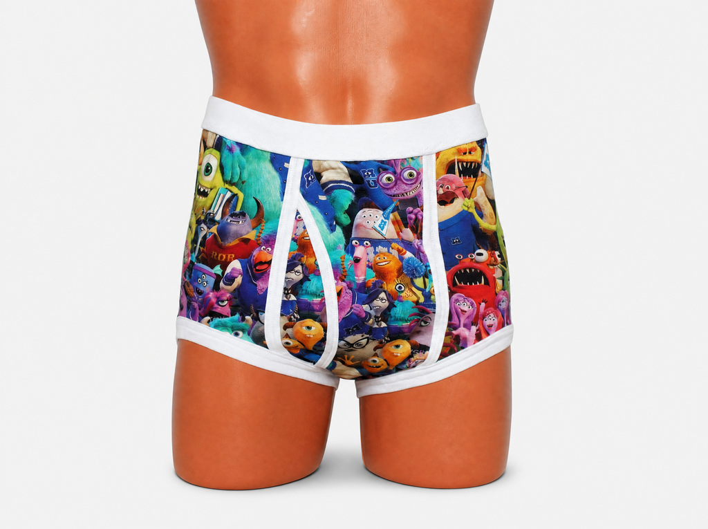 Cartoon Print Retro A-Front Briefs Monsters
