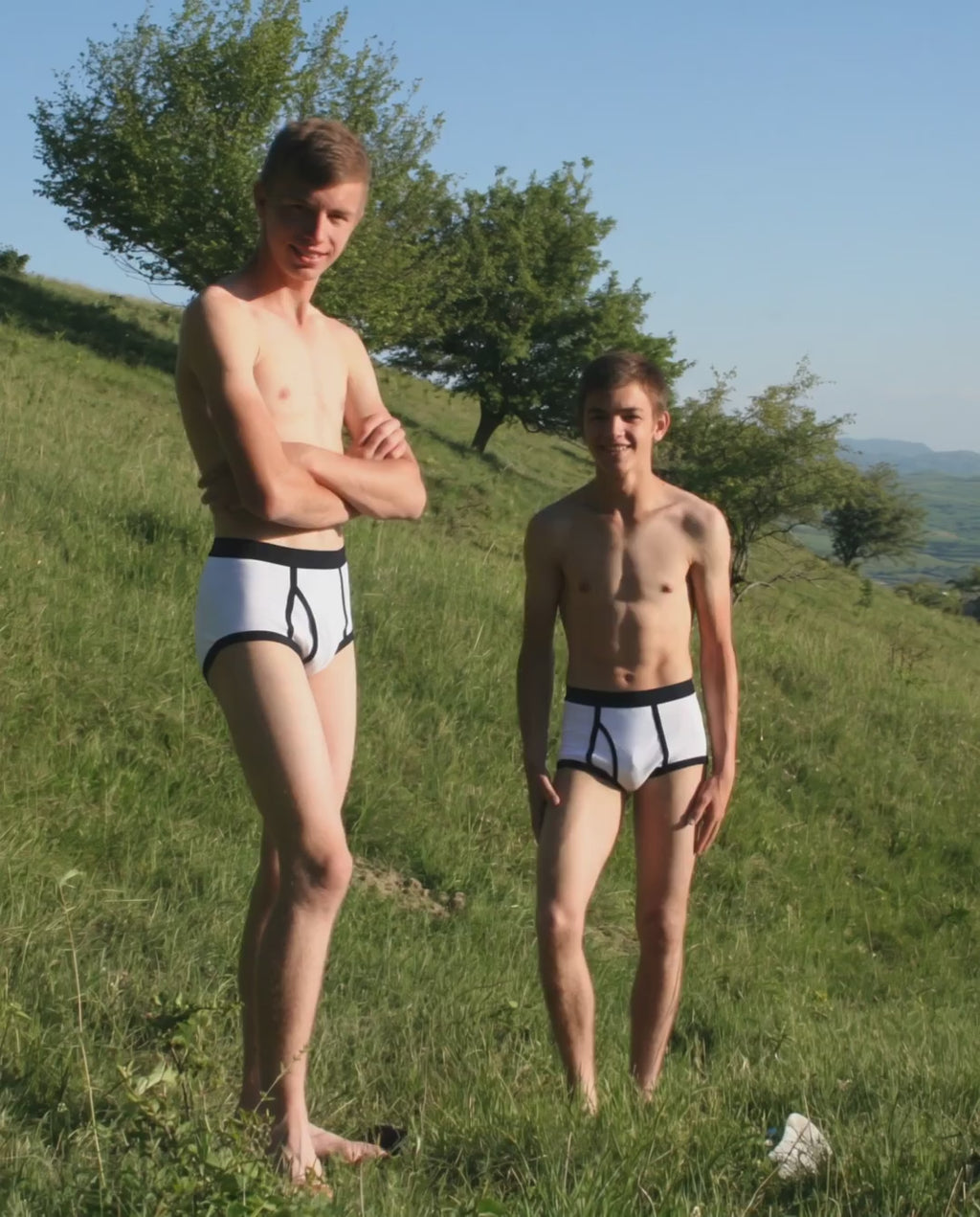 White & Black Retro Double Seat Cotton Briefs