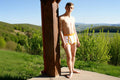 Classic 1970s Retro Briefs — Cream & Mustard Gold | Double Seat | A-Front